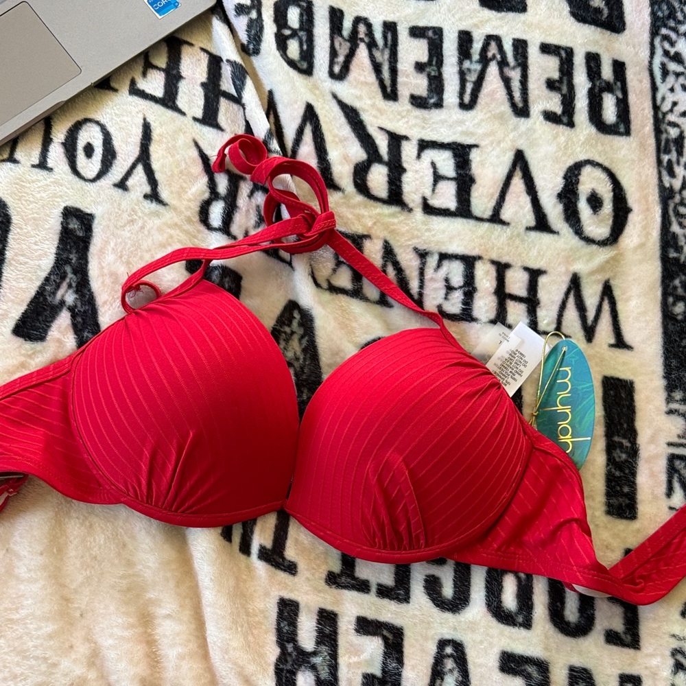 Red Halter Bikini Top